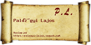 Palágyi Lajos névjegykártya
