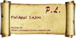 Palágyi Lajos névjegykártya